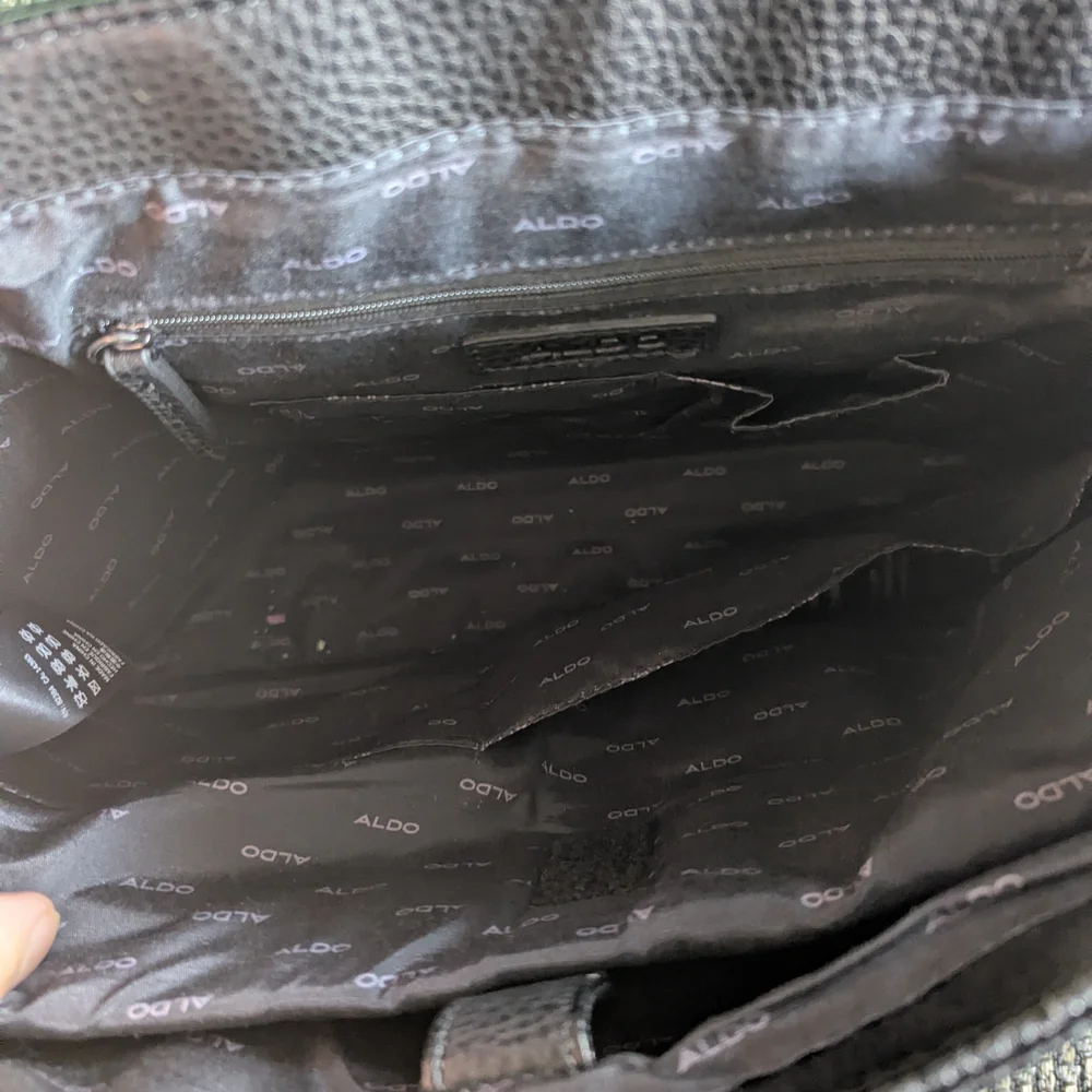 Aldo Black Faux Leather Men's Unisex Laptop Bag Student Shoulder Messenger Tech
